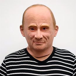 2018 Funny Realistic Natural Latex Funny Cosplay Halloween Putin Mask Celebrity Russian President Costume FACE Ball Party Masks219u