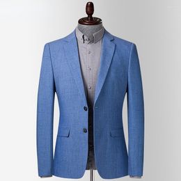 Men's Suits Men Spring Autumn Thin Blazer Jacket Business Casual High Quality Party Wedding Clothing Slim Fit Blue Outwear
