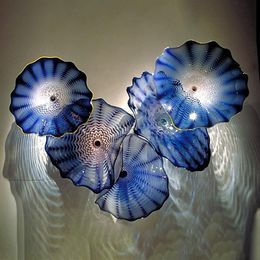 Art Flower cluster Lamp Coloured Blown Glass Wall Plates for Decoration 10pcs lot265J