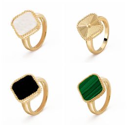 Elegant Brand Colourful Clover Band Ring Wedding Rings Jewellery for Women Gift