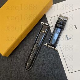 Designer smart watch Straps For apple watch band Series 3 4 5 6 7 8 38mm 40 42mm 44 45 49mm PU leather SmartWatches Strap Replacement With Adapter Connector accessories