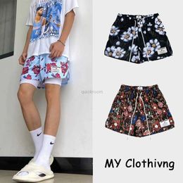 Designer Short Fashion Casual Clothing American Trendy Brand Ryo/kor/ain Oil Painting Casual Men's and Women's Mesh Basketball Sport Knee Length Quarter Shorts