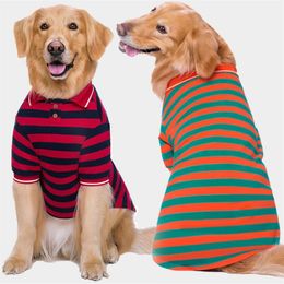 Dog Apparel Summer Stripe Shirt Clothes For Small Dogs Labrador Tshirt Cute Puppy Vest Pet Clothes-316T