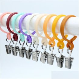 Curtain Poles 30Pcs/Lot Plastic Hanging Rings Accessory Window Shower Clamp Ring Roman Rod Buckle Drop Delivery Home Garden Textiles Dhsb5