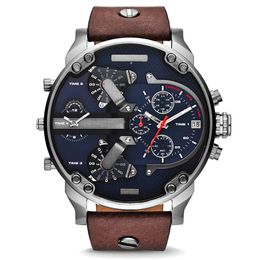 Herrenuhr DZ Quarz Outdoor Sport Armee Uhren Großes Zifferblatt Kalender Lederband Relogio Masculino2226