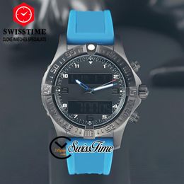Relógio profissional Aeroespacial Evo Swiss Quartz Chronograph Mens Mariner Blue Dial GMT Segundo Fuso Horário Recurso Alarme Countdown Time261B