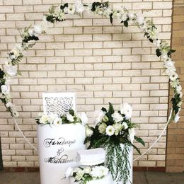 Cushion Circle Wedding Arch Artificial Flower Shelf Background Decoration Props Babyshower Birthday Party Balloon Iron Stand Arch Frame