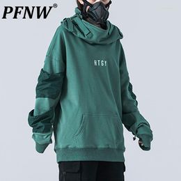 Men's Hoodies PFNW Autumn Darkwear Functional Hooded High Street Versatile Pullovers Avant-garde Techwear Tactical Letter Tops 12Z1806