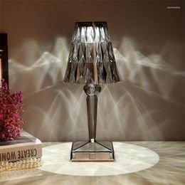 Table Lamps Nordic Italian Touch Lamp USB Crystal Battery Desk Sensor Bar Light Decor Restaurant Romantic Fixture Bed