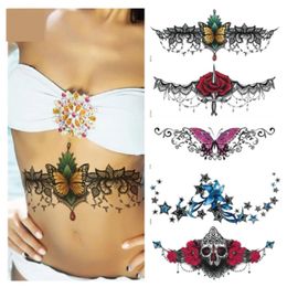 European And American Temporary Sexy Tattoo Stickers Chest Back Navel Scar Covering Permanent Water Transfer Tattoo Stickers