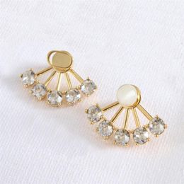 Fashion Earring Back pearl stud earrings for lady Women Party Wedding Lovers gift Charm Jewellery for Bride With BOX HB0521263u