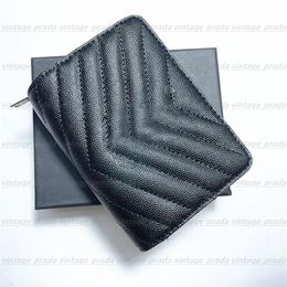 Top quality Genuine Leather Purse card holder wallet Men famous Women's Holders Luxurys designer fashion Coin Black Lambskin 293s