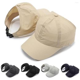 Wide Brim Hats Summer Female Sun Empty Roof Baseball Caps Polyester 56-60cm Adjustable Tennis Sports Mesh Quick Dry Solid Color TY0176