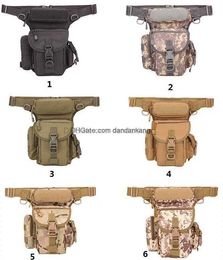 Men Waterproof Oxford Military Drop Fanny Pack Motorcycle leg bag moto tactical Multi-functional waist bags molle 800D Canvas fabric shoulder packs accessories