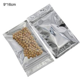 9 16cm Aluminium Foil Smell Proof Storage Pouch Front Clear Plastic Zip Lock Food Package Bag for Cereal Drysaltery Scented Tea 100218v