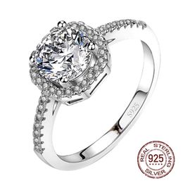 Fine 7 5mm Round Cut Create Moissanite 925 Silver Ring 1 5ct Lab Zirconia Diamond Eternal Love Token Women Girlfriend Gift J-477275q