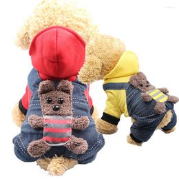 Dog Apparel Fashion Clothes Jacket Winter Warm Soft Cotton Fleece Pet Jumpsuit Hoodie Cat Small Chihuahua Pomeranian Clothing