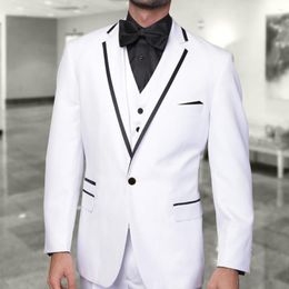 Men's Suits Wedding For Mens 2023 Fashion Notch Lapel One Button Male Blazer Business Casual Formal Tuxedo Suit Slim Fit 3 Piece Set