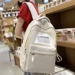 School Bags Female White Travel Waterproof Student Backpack Girl Kawaii Nylon Women Laptop Lady Cute College BookBag Fashion 230721