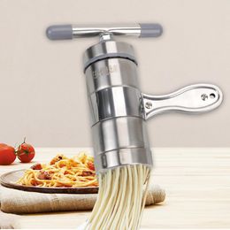 Coffeeware Making Spaghetti with 5 Pressing Moulds Fruits Juicer Kitchen Supplies Manual Noodle Maker Stainless Steel Press Pasta Hine