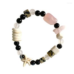 Strand Beaded Bracelet Women Men Natural Stone Bangles Crystal Beads DIY Antique Hanfu Handstring Ornament