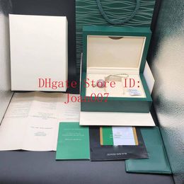 Quality Dark Green Watch Box Gift Case For RRR Watches Booklet Card Tags And Papers In English Swiss Watches Boxes Top Qualit192e