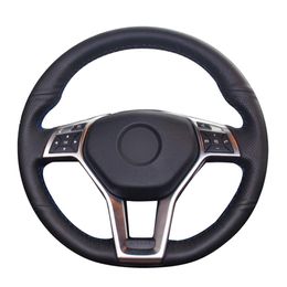 Hand-stitched PU Artificial Leather Steering Wheel Cover for Mercedes Benz A-Class 2013-2015 CLA-Class 2013 C-Class Accessories3271