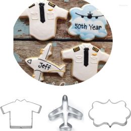 Baking Moulds 1pcs Airplane Aircraft Clothing Message Board Metal Cookie Cutters Biscuit Fondant Stamp Die Cut Mold