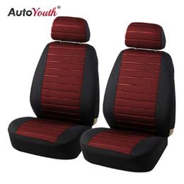 AUTOYOUTH Front Car Seat Covers Airbag Compatible Universal Fit Most SUV Car Accessories Car Seat Cover for Toyota 3 color190w