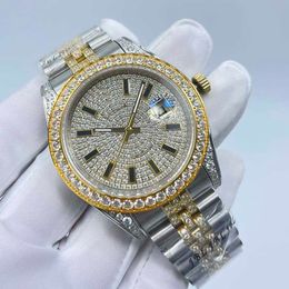 High quality luxury 41 mm mid-row diamond Hedin dial 2813 automatic steel waterproof watch