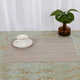 Table Runner 6Pcs PVC Placemats Woven Non-Slip Heat Insulation Dining Washable Dinner Place Mats For Kitchen 45cmX30cm QDD1050