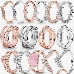 Three Stone Rings 2022 925 Sier Ring Princesss Sparkling Love Ms. Pandora Engaged In Jewellery Fashion Accessories Drop Delivery Dhoqb