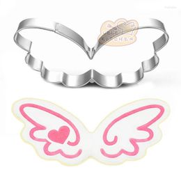 Baking Moulds 1pcs Patisserie Home Decoration Angel Wing Stainless Steel Cookie Cutter Metal Biscuit Mould Fondant Cake Decor Tool Pastry