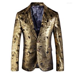 Men's Suits 5XL Gold Luxury Man Suit Great Quality Brand Casual Slim Fit Party Wedding Jacket Men Stage Prom Blazer