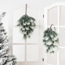 Decorative Flowers Artificial Pine Branches Christmas Tree Rattan Ornaments Handrails Decoration