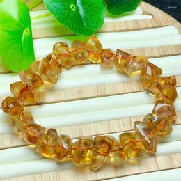 Strand Natural Citrine Bracelet Yellow Stone Irregular Jewellery Wholesale Design Handmade GEM Beads Healing Women Gift 14-15MM