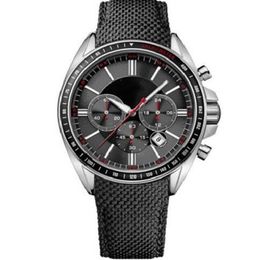 Men's Wrist Watch 1513087 Driver Sport Mens Black Leather Strap Chronograph Watch217J