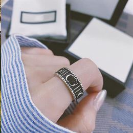 Designer Rings Carved Letter Ring For Women Street Fashion Luxury Brand Jewellery Unisex Men Designers Rap Rings D2109235HL2749