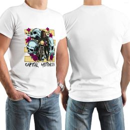 Men's T Shirts Skull Pattern Retro T-shirts Street Style Motorcycle Print T-shirt Trend Pure Cotton Sweat-absorbing Short Sleeve Clothing