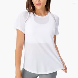 Active Shirts H-Women's T-shirt Breathable Quick-drying Back Yoga Wear Short-sleeved Sports Top