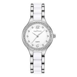 Newest Arrival Ceramic Quartz Movement Womens Watch Diamond Ladies Watches Life Waterproof Excellent Wristwatches275g