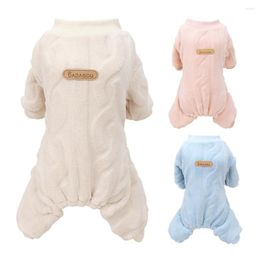 Dog Apparel Fleece Warm Pets Clothes Autumn Winter Jumpsuit Pajamas For Small Dogs Bichon Pomeranian Clothing Puppy Cat Overalls