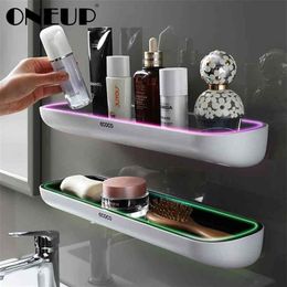 ONEUP Wall-mounted Bathroom Shelf Shower Storage Rack Organiser For Accessories Sets Drainage Toilet 210908254K