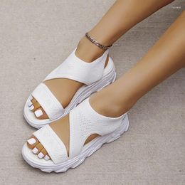 Sandals 2023 Summer High Quality Women's Shoes Knitted Platform Women Comfortable Sneakers Sport Zapatos Mujer