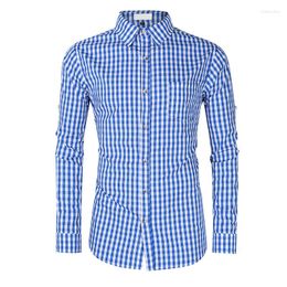 Men's Casual Shirts 2023 Fashion Spring And Autumn Shirt Causal Striped Color Daily Slim Fit Long Sleeve Plaid Cotton For Men