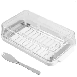 Dinnerware Sets Butter Dish Lid Keeper Plastic Covered Box Container Lids Cheese French Holder Storage Metal Tray Plate Serving Stainless