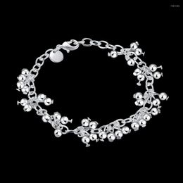 Link Bracelets Charm 925 Stamp Silver Color Bracelet For Woman Grape Beads Chain Wedding Party Christmas Gifts Fashion Jewelry