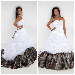 Princess Sweetheart Lace Camo A-Line Wedding Dresses Beading Sequins Real Tree Camouflage Bridal Gowns Bandage Back Custom Plus Si279U