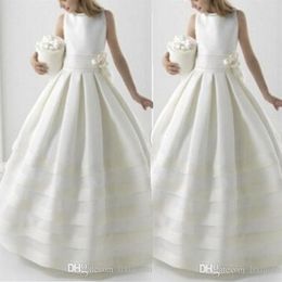 Two Piece Handmade Pageant Dresses With Jacket Ball Gowns Girls Flower Girl Holy First Communion Dress For Weddings Formal Gown 20274g