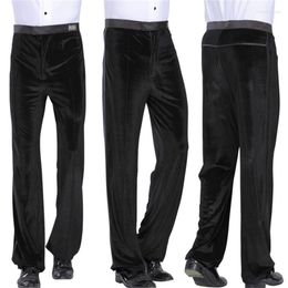 Stage Wear Wholesale High Quality Winter Velvet Black Long Ballroom Man Latin Pant For Sale